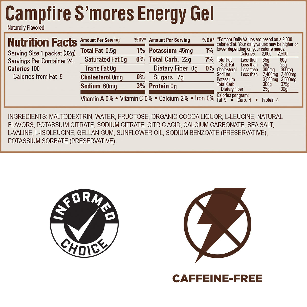 GU Energy Original Sports Nutrition Energy Gel, 24-Count, Campfire S'Mores