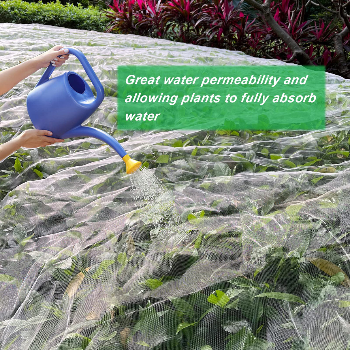 2 Pack 10X43FT Garden Netting for Raised Beds, Ultra Fine Insect Netting for Vegetable Flowers Fruits Greenhouse Crops, Garden Mesh Plant Cover Row Cover Barrier Protection Net for Birds