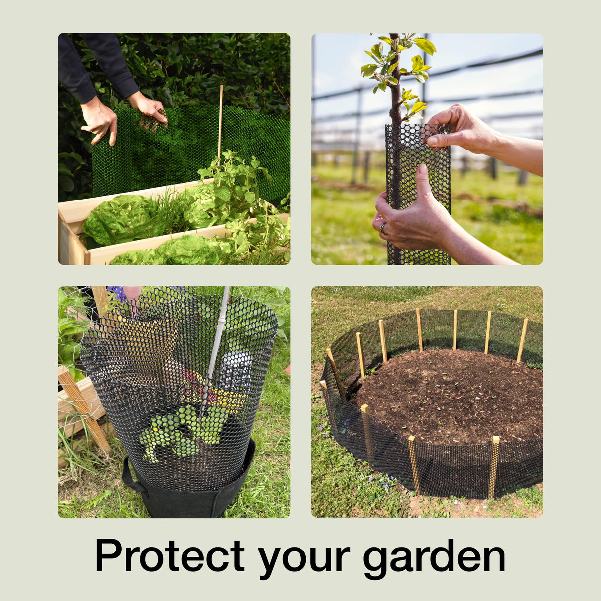 Maporch Plastic Chicken Wire Fencing for Pet Protection - 15.7" x 10ft, Black HDPE Mesh - Garden Fence Animal Barrier for Dogs, Cats and Rabbits (2-Pack)