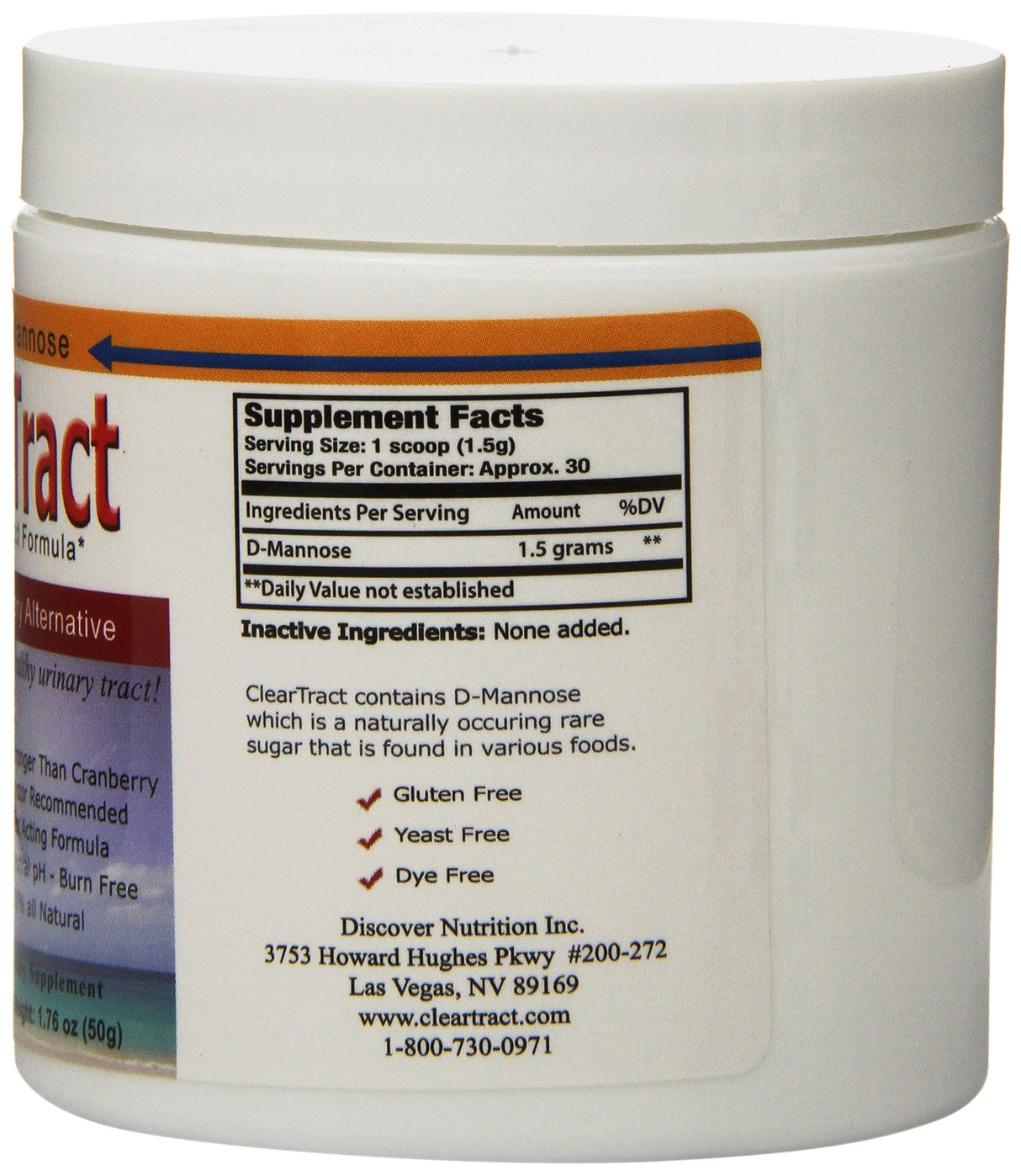 Cleartract D-Mannose Formula Powder, 50 Gram