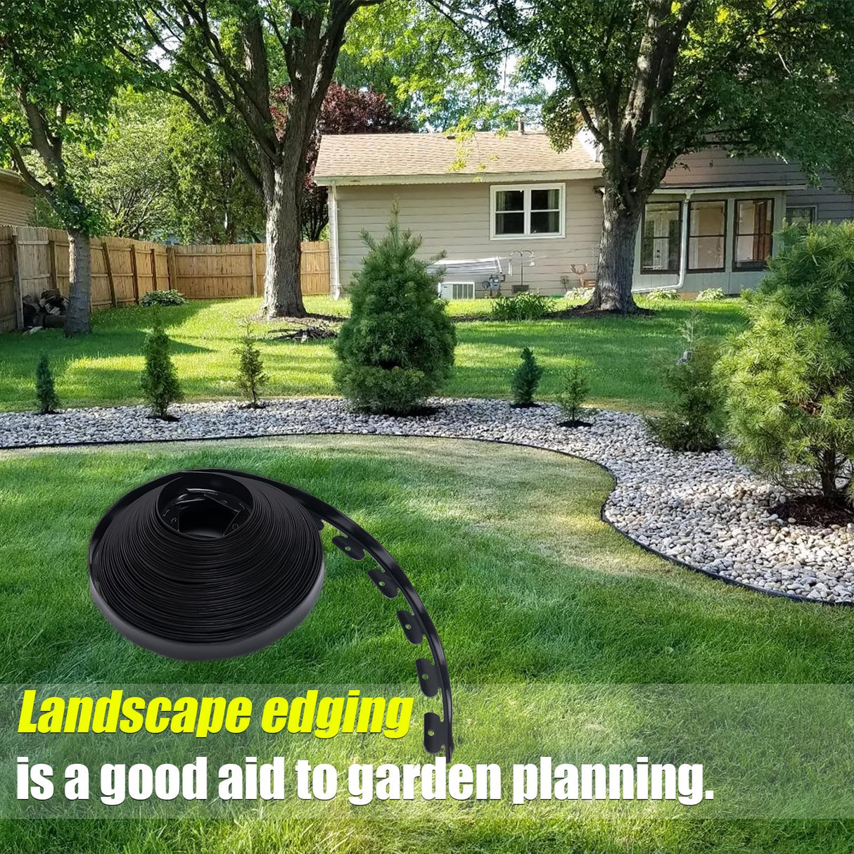 Landscape Edging 2 Inch Tall 100 FT, Garden Edging Border with 5 Pcs Connectors and 60 Pcs Anchoring Spikes for Garden Flower Beds Yard Lawn