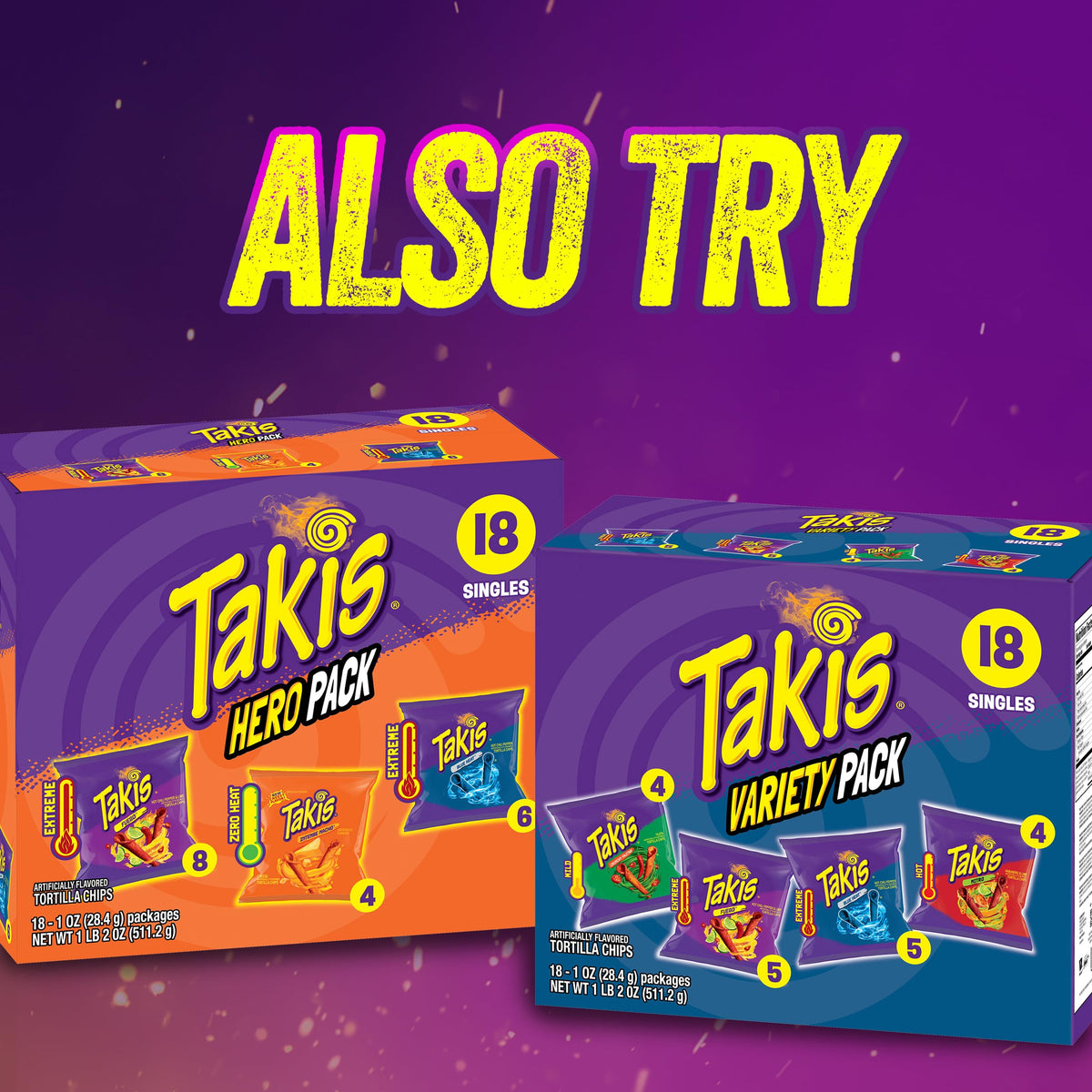 Takis Mini Rolled Tortilla Chips Multipack - Fuego, 25 Count / 1 oz