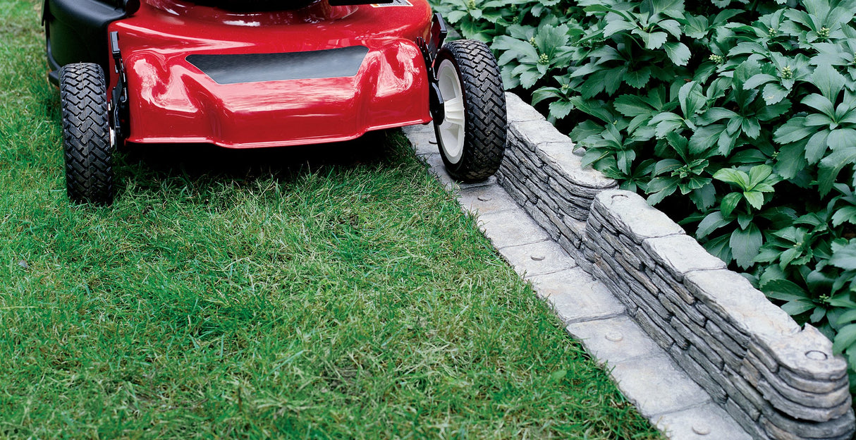 Emsco Group 2032HD Bedrocks Trim-Free Gray, 20 Feet – Natural Stacked Slate Design Garden Lawn Edging