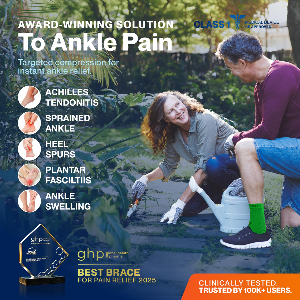 Modvel Foot & Ankle Brace Socks for Sprained Ankle Compression Sleeve - Plantar Fasciitis Relief Brace, Foot Support for pain Women & Men - Tendonitis & Arthritis Feet Sleeve, Stabilizing Ankles Wrap