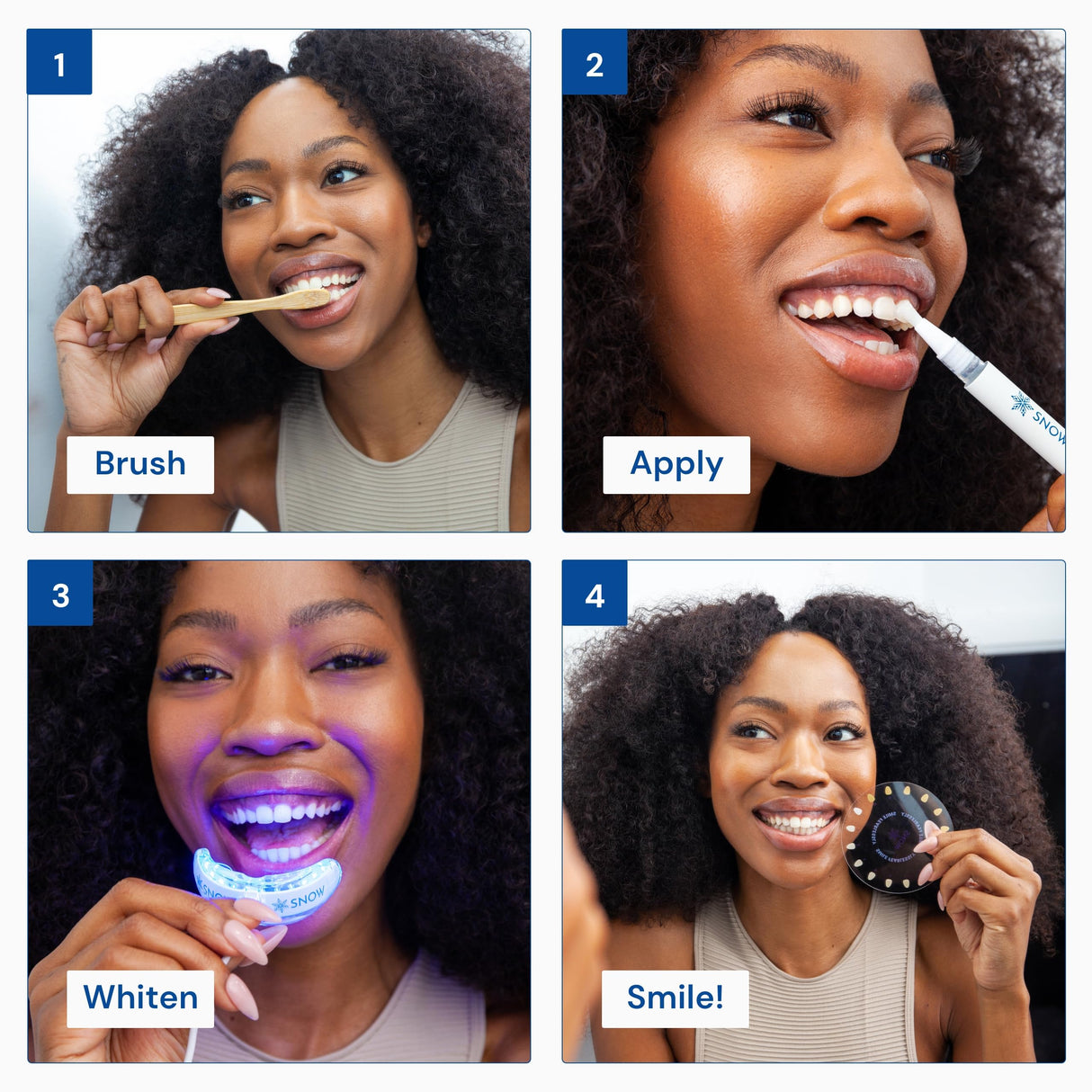 SNOW Diamond Dissolving Teeth Whitening Strips - Gentle & Enamel Safe White Strips for Teeth Whitening, at-Home Dental Hygiene & Tooth Care with Hydroxyapatite - 14 Ct