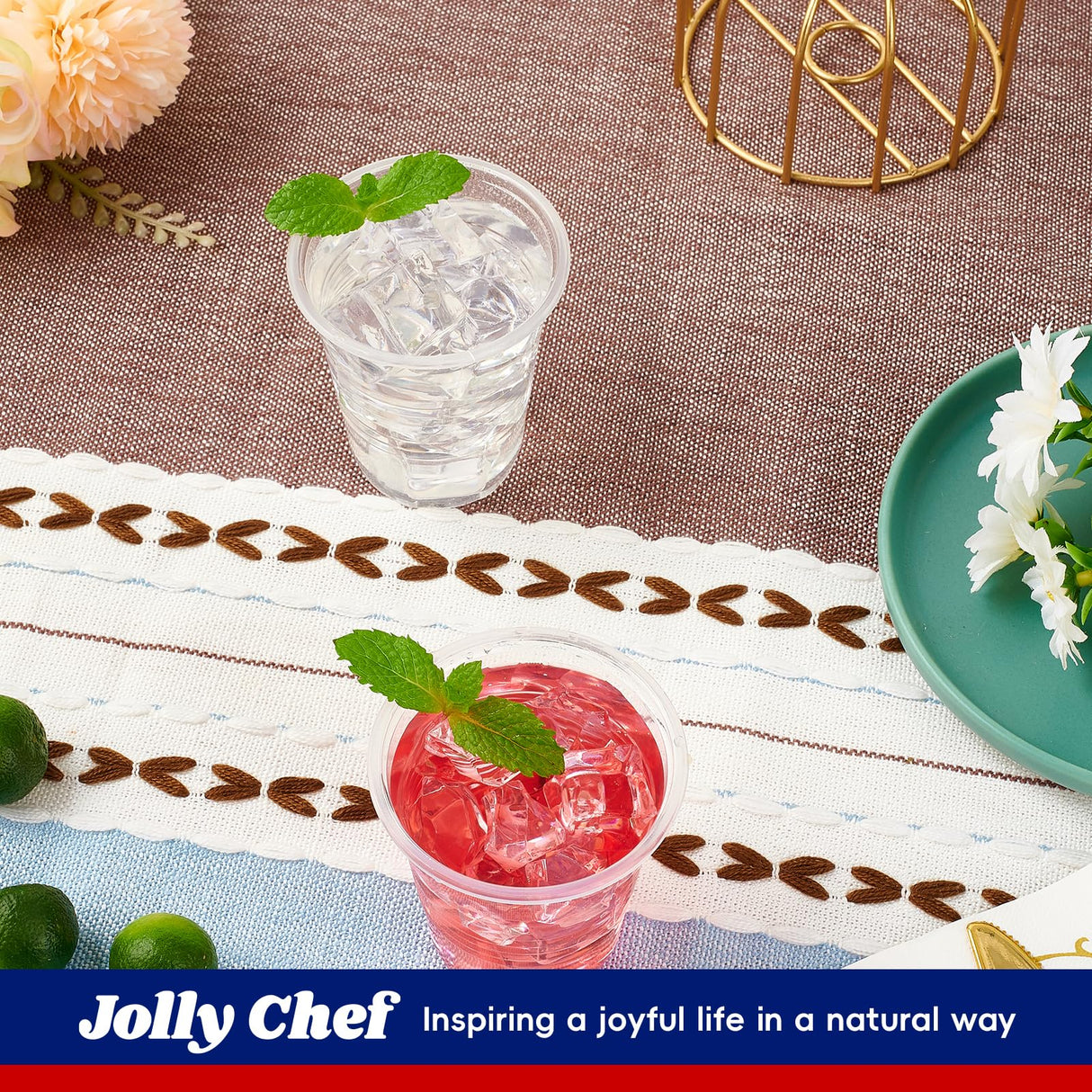 JOLLY CHEF πππ ππππ€ 5 oz Clear Plastic Cups,5 Ounce Disposable Cups for Picnic, BBQ, Travel, Halloween, Christmas Parties and Events