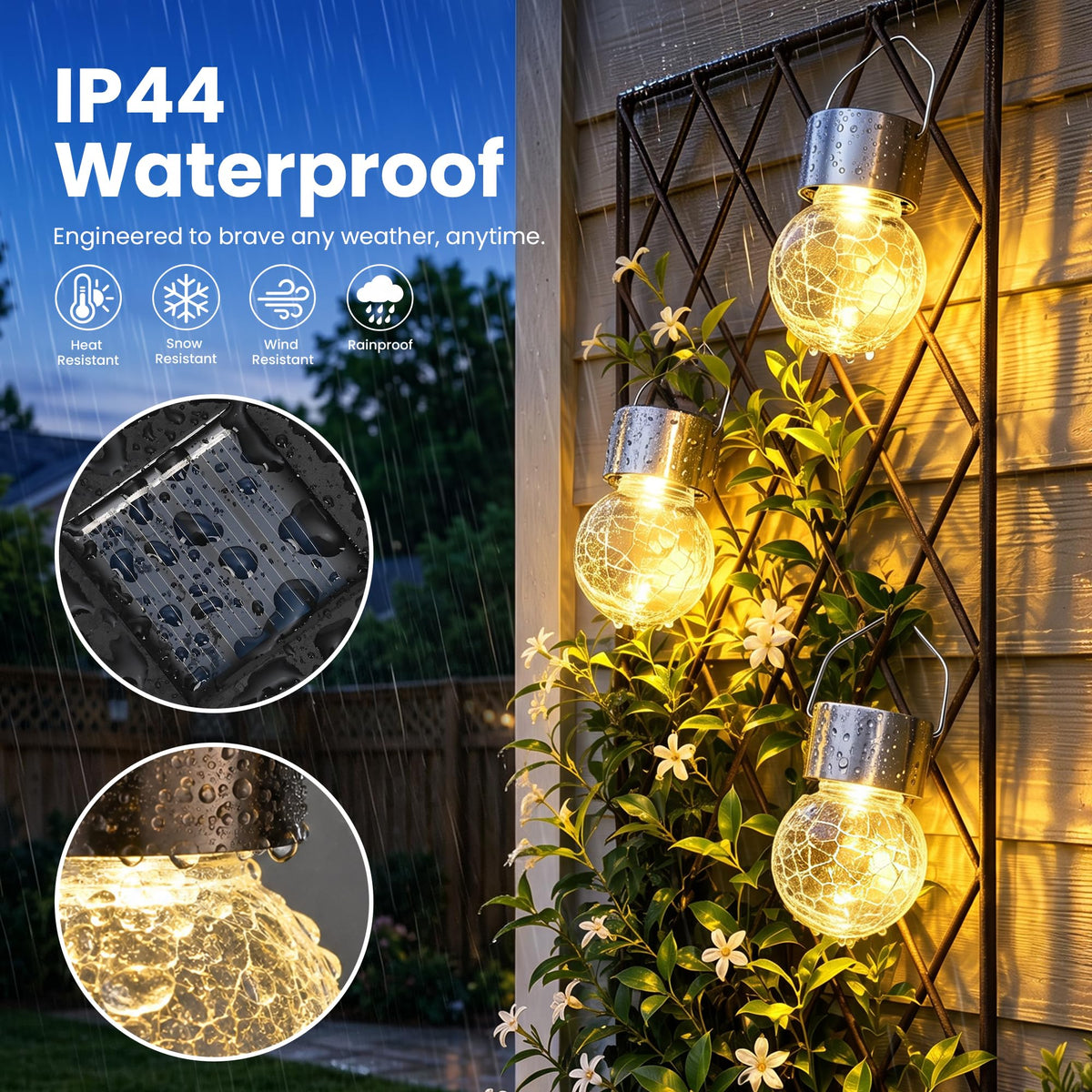 SOLPEX Hanging Solar Lights for Outside Garden Solar Hanging Lanterns 12 Pc