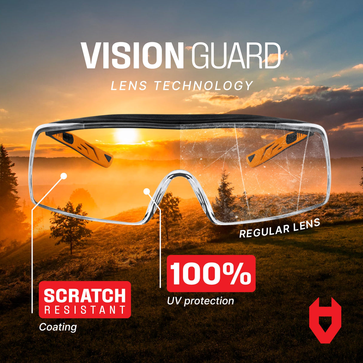 NoCry Safety Glasses Over Eyeglasses for Men and Women with Anti Scratch Lenses and Integrated Side Shields — Adjustable Temples with Anti-Slip Tips — 100% UV Protective Eyewear — ANSI Z87 (10-pack)