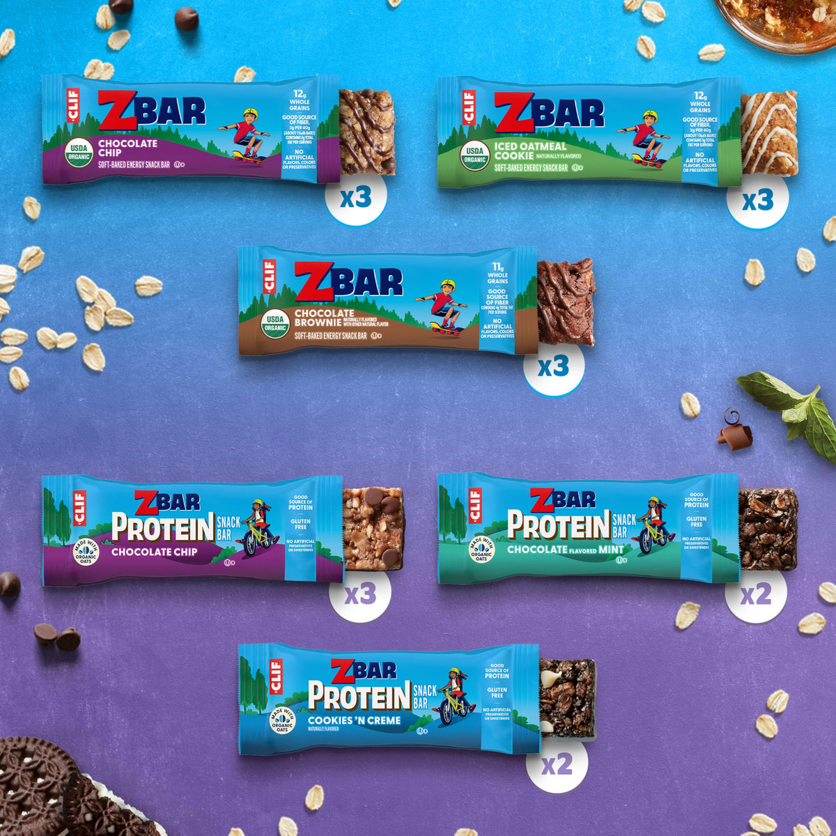 Zbar + Zbar Protein Snack Bars Variety Pack, 6 Flavors, 16ct
