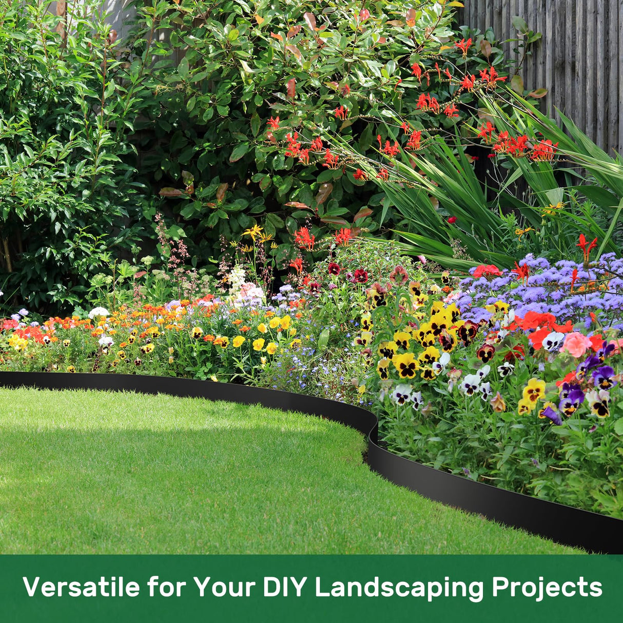 AGTEK Garden Edging 98FT Landscape Edging Kit 3 Inch Height with 60 Stakes