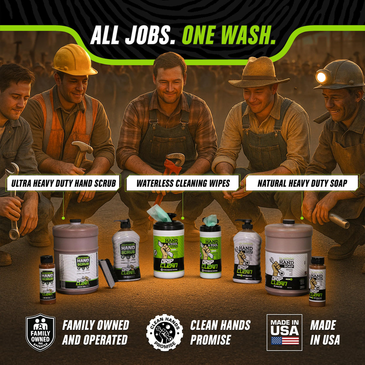Grip Clean Ultra Heavy Duty Hand Cleaner for Mechanics β Walnut Shell & Clay-Infused Technology Removes Grease, Oil & Paint β Pro-Grade Industrial Hand Soap with Cherry Scent - 32 Fl Oz
