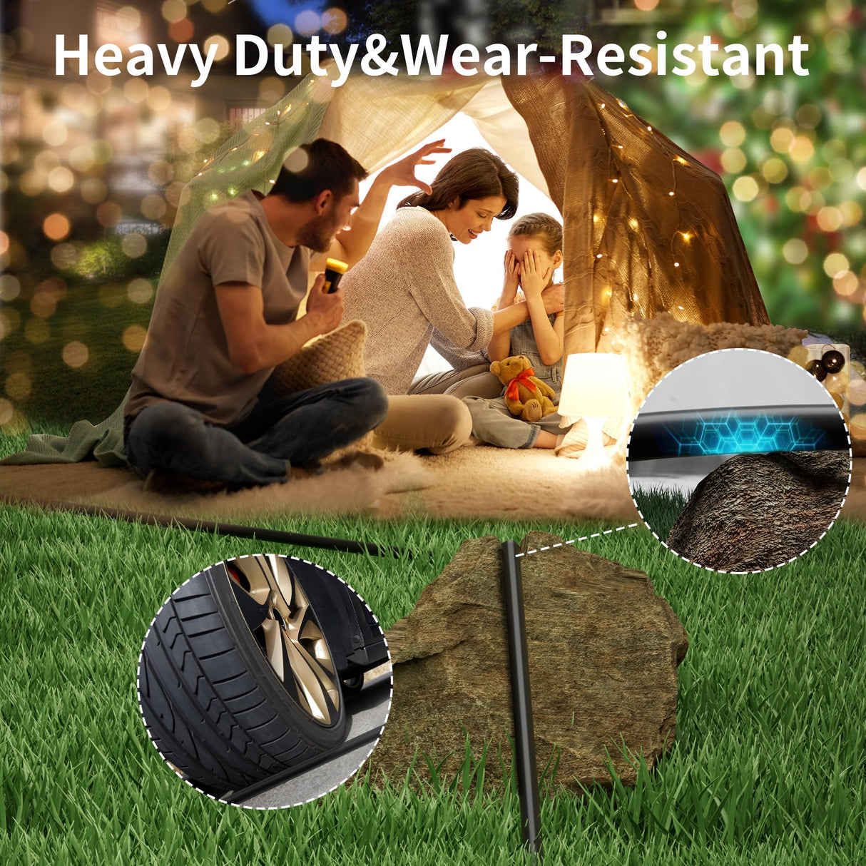 2 Way Power Extension Cord Splitter 20 Ft Total (8+6+6)-3 Prong 1 to 2 Extension Cord Cable Y Splitter-Outlet Adatper-SJTW Outdoor for Halloween Christmas Lighting Landscaping-16AWG 13A 125V-UL-1T2