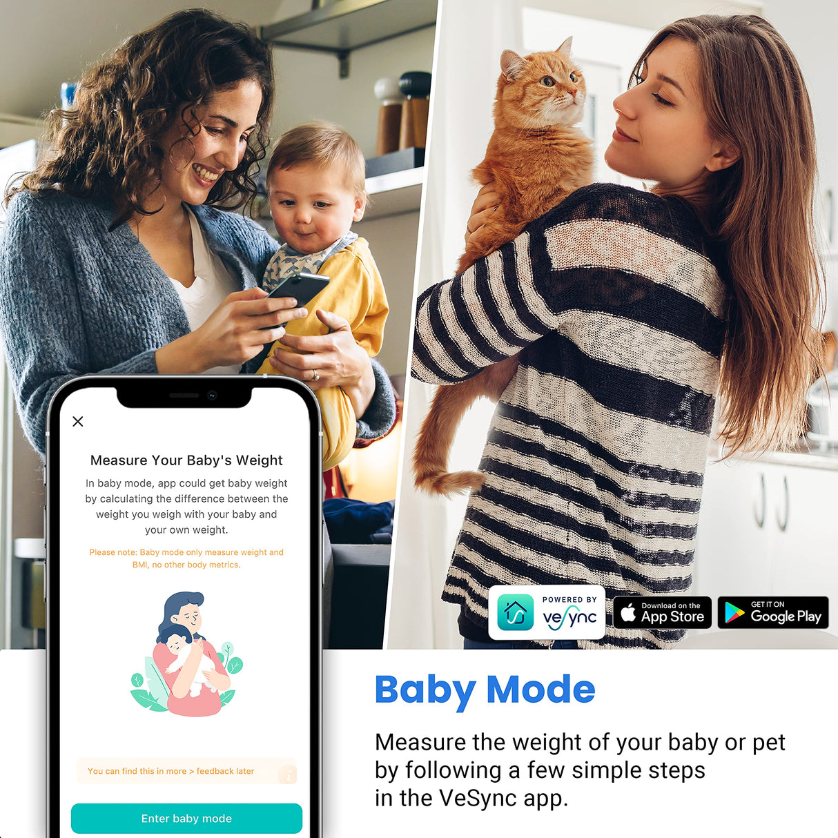 Etekcity Smart Scale for Body Weight and BMI, Bathroom Digital Electronic Weighing Scale for People, Bluetooth Free VeSync APP Connection, Rounded Corner, Accurate to 0.1lb/0.05kg, 400 lbs, Black