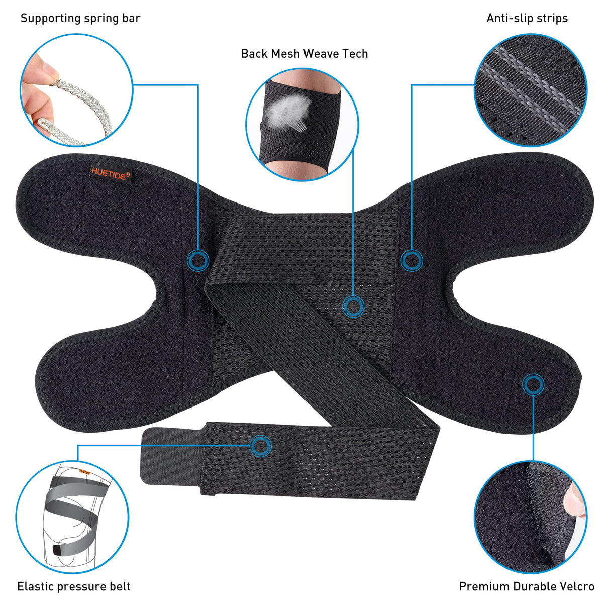 Plus Size Knee Brace for Knee Pain Women and Men Patellar Tendon Support Strap,Adjustable Extra Large Knee Support Stabilizer for Meniscus Tear,Arthritis,Tendonitis, MCL, ACL,Injuries,Relief,Sports,XX-Large
