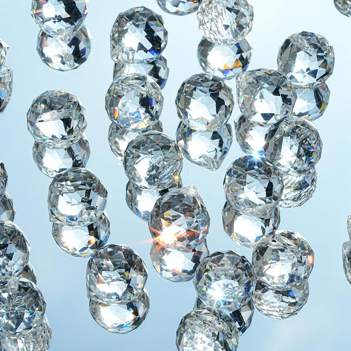 48pcs Clear Crystal Ball Prism 20mm Chandeliers Prism Sun Catcher Hanging