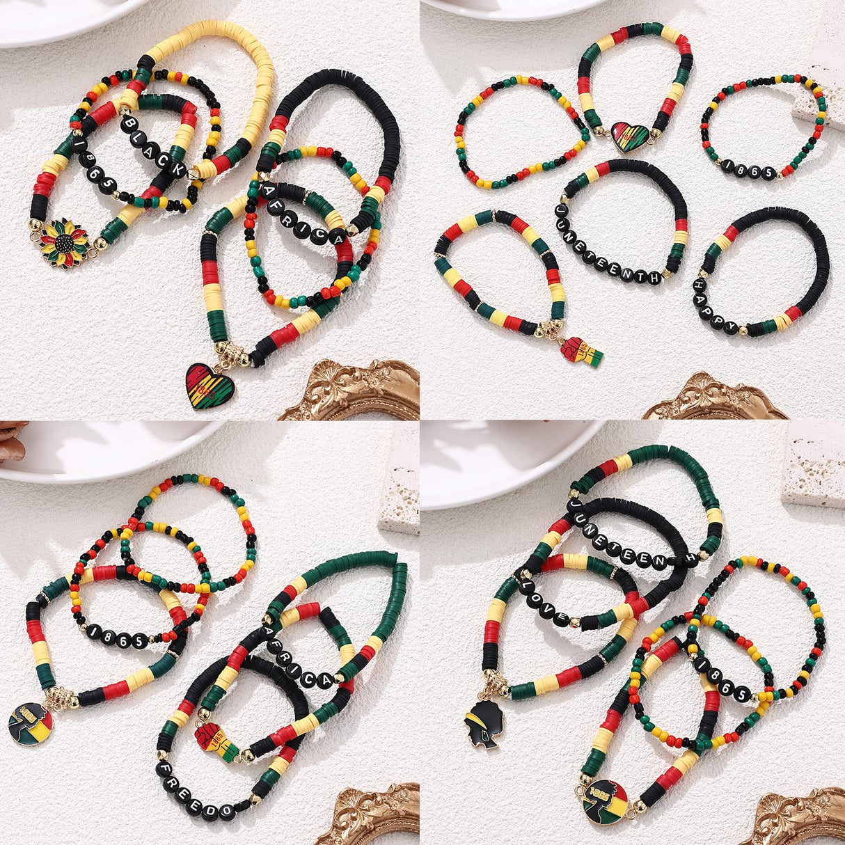 Cooluckday 36Pcs Juneteenth Bracelets bulk for Women Juneteenth Day Party Favors Freedom Day Bracelets for Women Jewelry Supplies for African