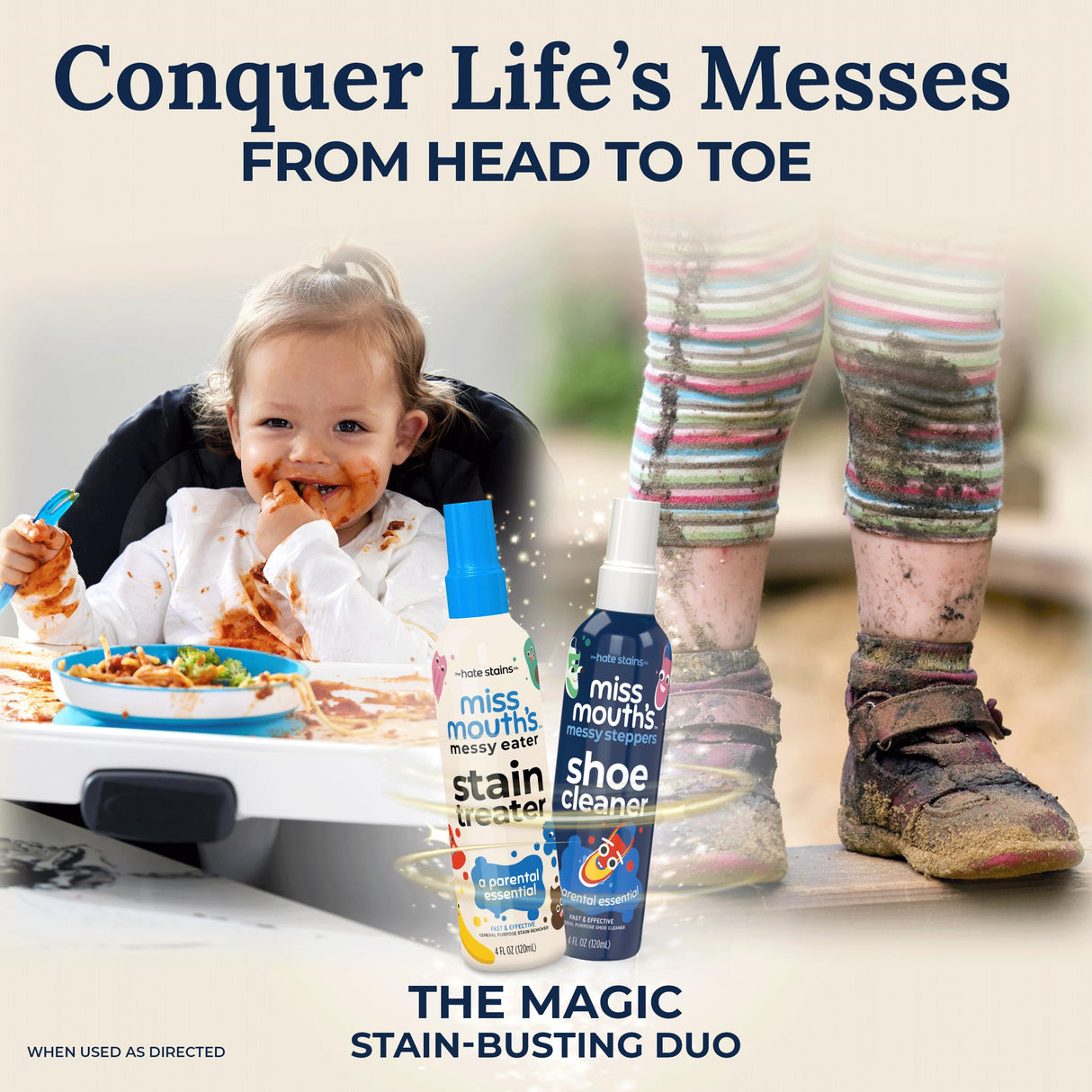 Miss Mouth's Messy Eater Stain Treater Spray - 4oz 3 Pack Stain Remover - Newborn & Baby Essentials - No Dry Cleaning Food, Grease, Coffee Off Laundry, Underwear, Fabric