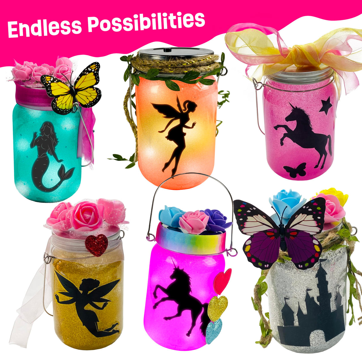 Light-up Unicorn Fairy & Mermaid Lanterns Craft Kit – Christmas Gifts for 8 9 10 11 12 Year Old Girls - Creative Art Girl Toys 8-10 Years Old and Up - Craft Kits for Girls Ages 8-12 - Tween Gift Ideas