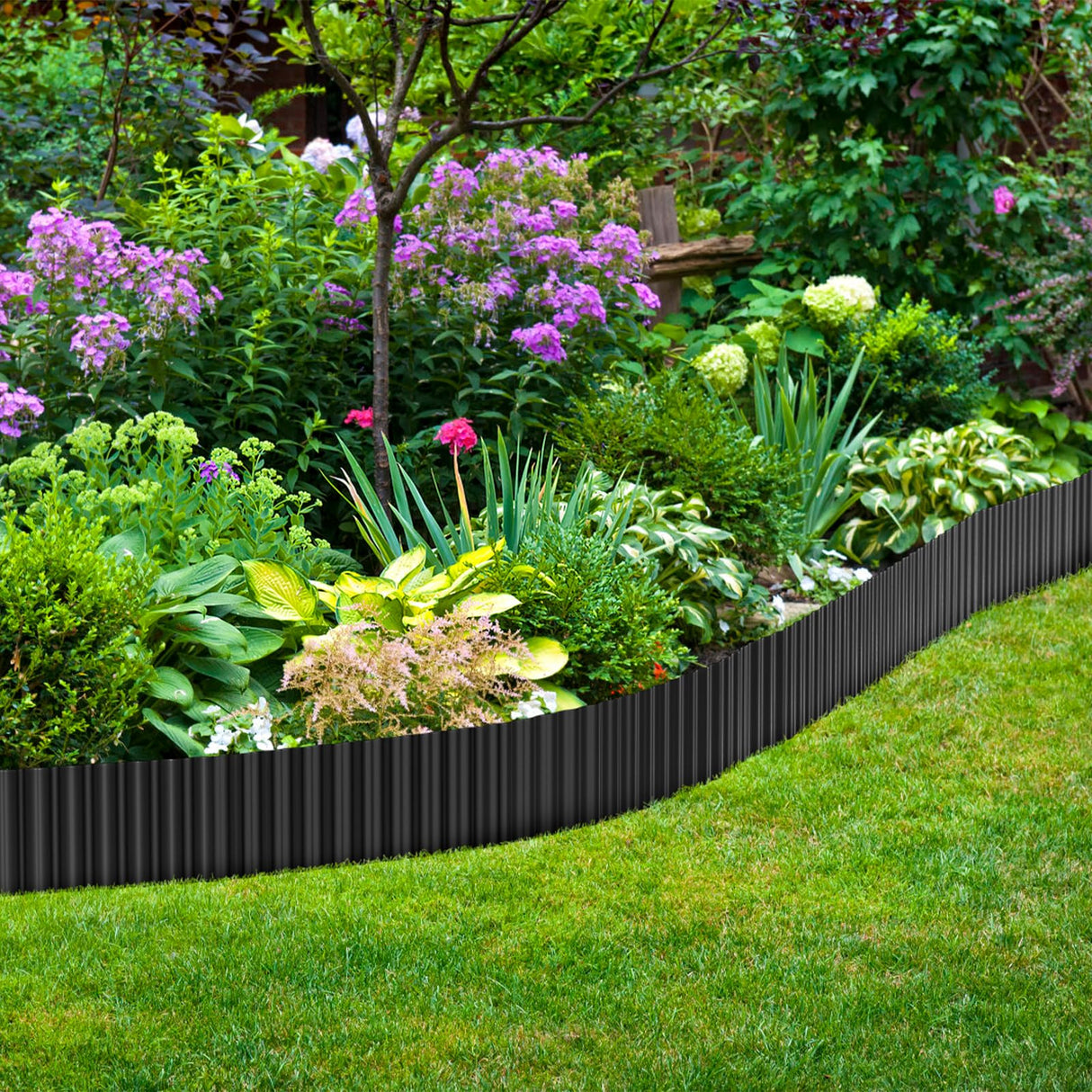 Garden Edging 0.06" Corrugated Metal 6" x 20', Galvanized Steel Border