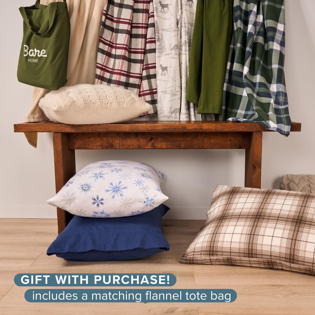 Bare Home Flannel Sheet Set Prints, 100% Cotton, Velvety Soft Heavyweight - Christmas Holiday Sheets - Double Brushed Flannel - Extra Softness, Comfort - Deep Pocket (Queen, Buffalo Plaid - Red/Black)