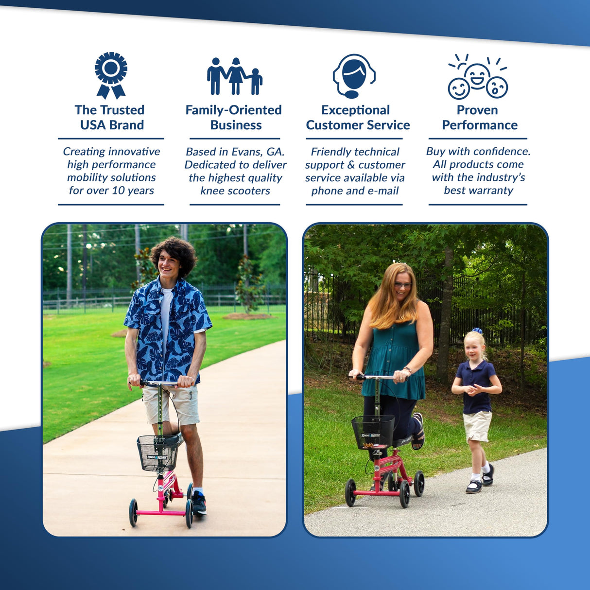 KneeRover Steerable Knee Scooter Knee Walker for Adults for Foot Surgery, Broken Ankle, Foot Injuries - Foldable Knee Rover Scooter for Broken Foot Injured Leg Crutch Alternative with Basket Hot Pink