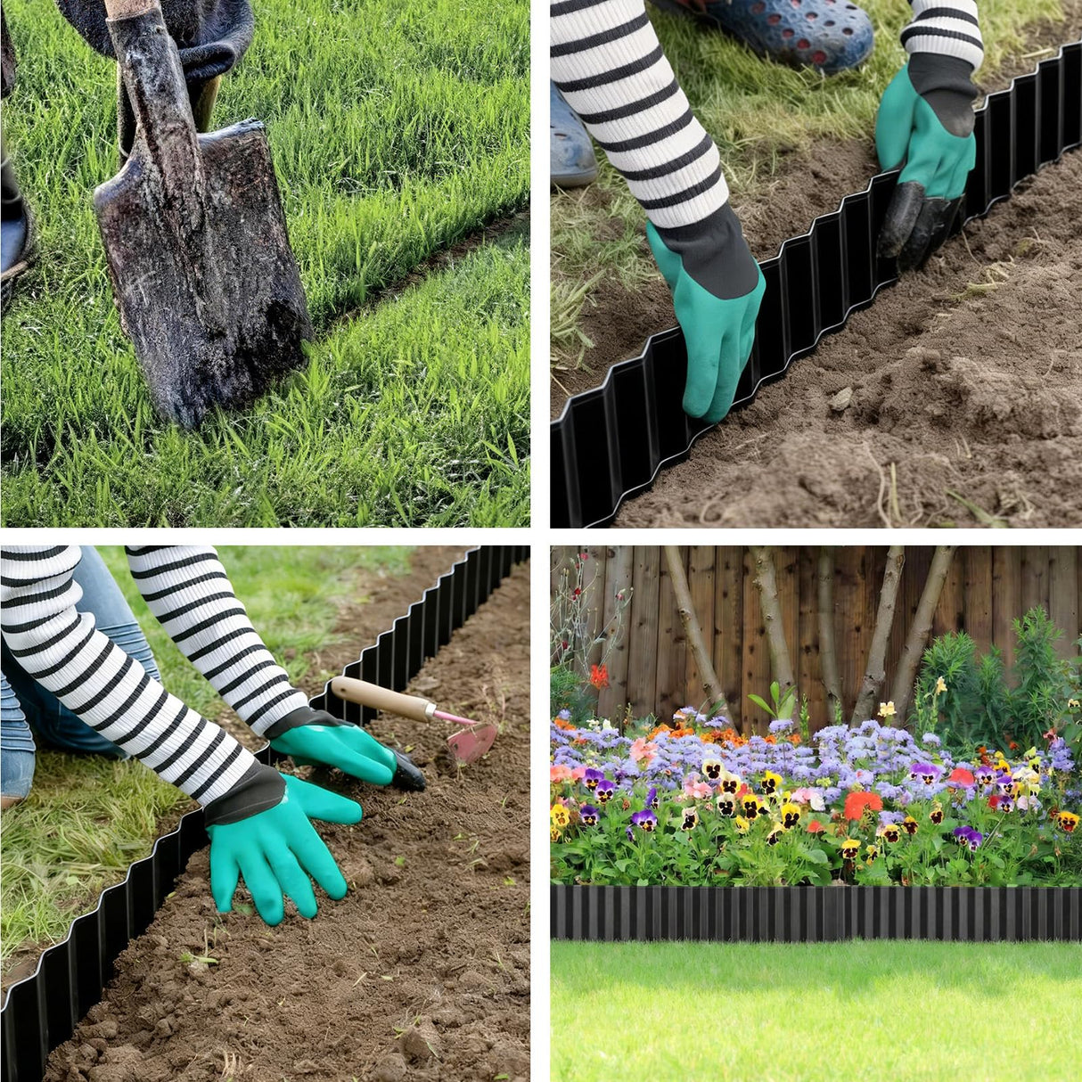 LAVEVE Corrugated Metal Garden Edging 6" x 40Ft, Landscape Edging Border