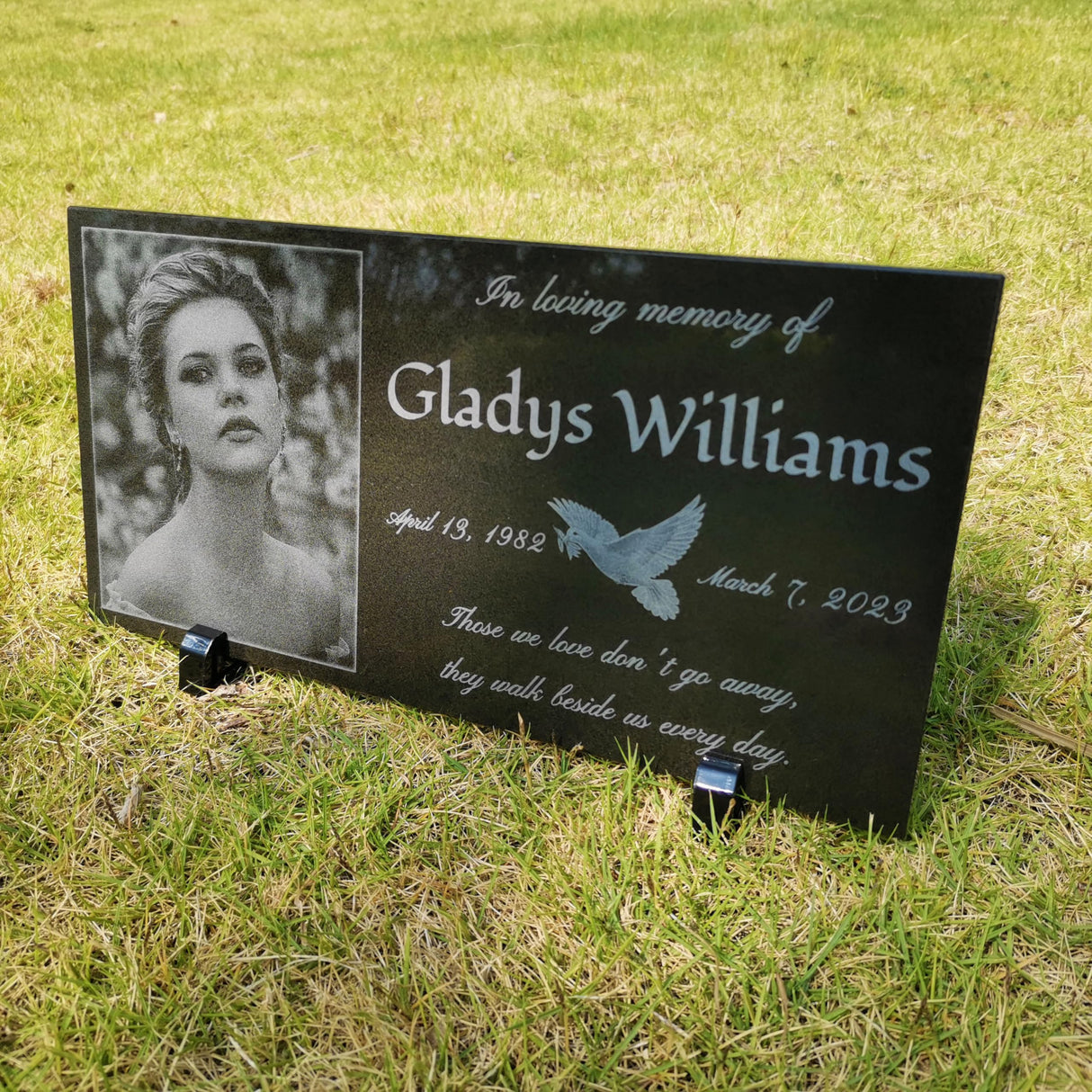 Headstones for Graves - Custom Engraved Grave Markers with Ceramic Photo