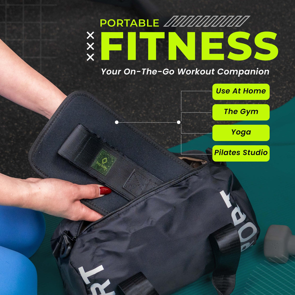 Exercise Hip Thrust Belt โ Supports 100lbs โ Adjustable, Durable & Slip-Resistant for Dumbbells, Kettlebells & Plates โ Glutes Workout Equipment for Home & Gym โ Comfortable & Portable Booty Builder