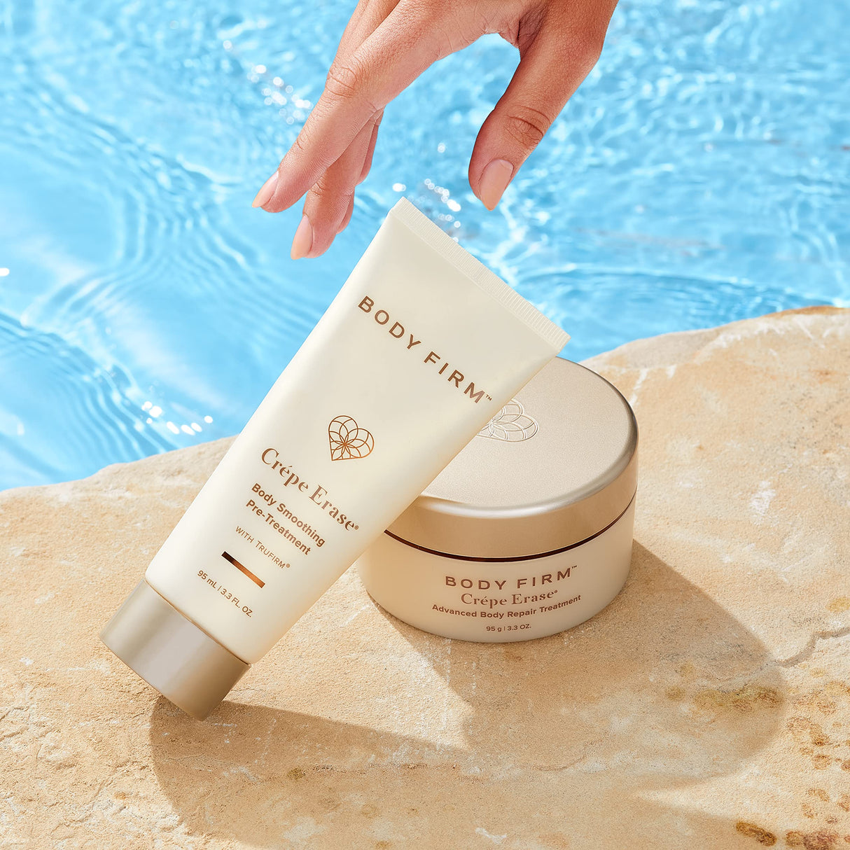 Crepe Erase 2-Step Advanced Body Care Treatment, Anti-Aging Skin Care for Body/Neck, Firming Moisturizer Cream + Body Exfoliating Pre-Treatment, Supports Wrinkle, Crepe Skin, Collagen, Fragrance Free