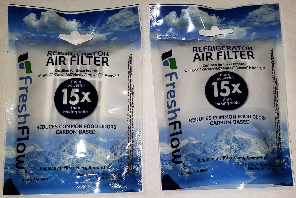 Fresh Flow W10311524 Air Filter Cartridge for Whirlpool Refrigerator's 2-Pack