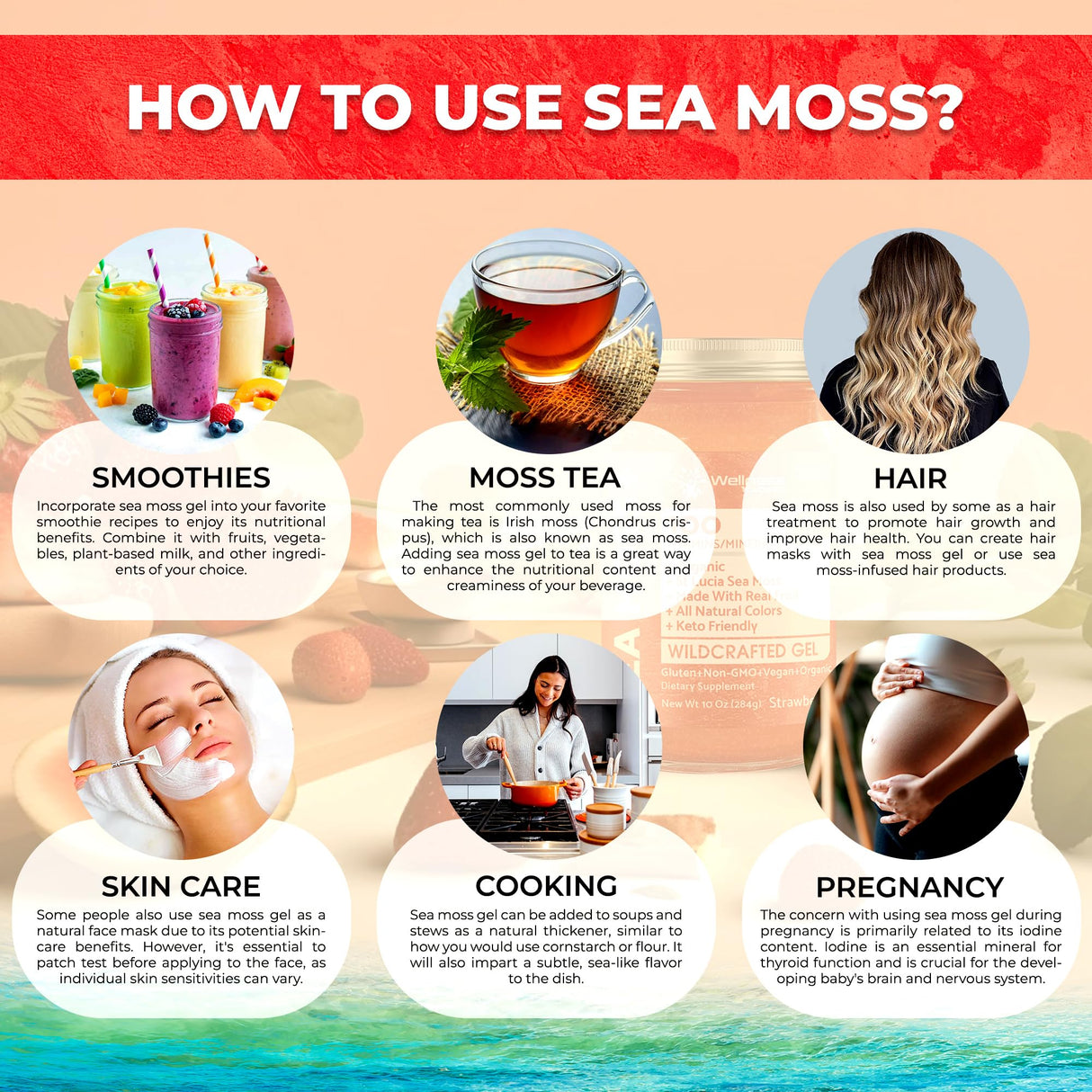 WELLNESS LABSRX Irish Sea Moss Gel Raw - Wildcrafted Superfood Seamoss Gel - Strawberry Flavor, Vitamin and Mineral-Rich from Pristine Caribbean Waters, Immune and Digestive Health Support - 10 oz.