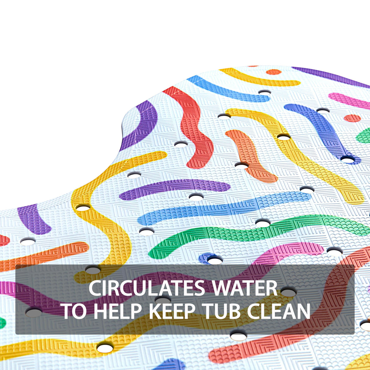 YINENN Bath and Shower Safety Mats 40x16 inch, Non Slip with Suction Cups for Bathroom Stall and Tub Floor, Extra Large and Machine Washable, Drain Holes Keep Bathtub Clean, Colored Lines