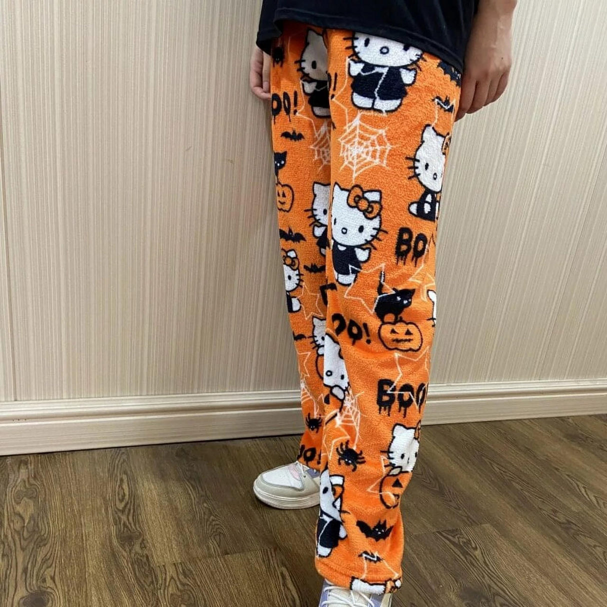 BIUGNVW Anime Women's Cartoon Family Flannel Pajama Pants - Christmas & Halloween Orange Medium