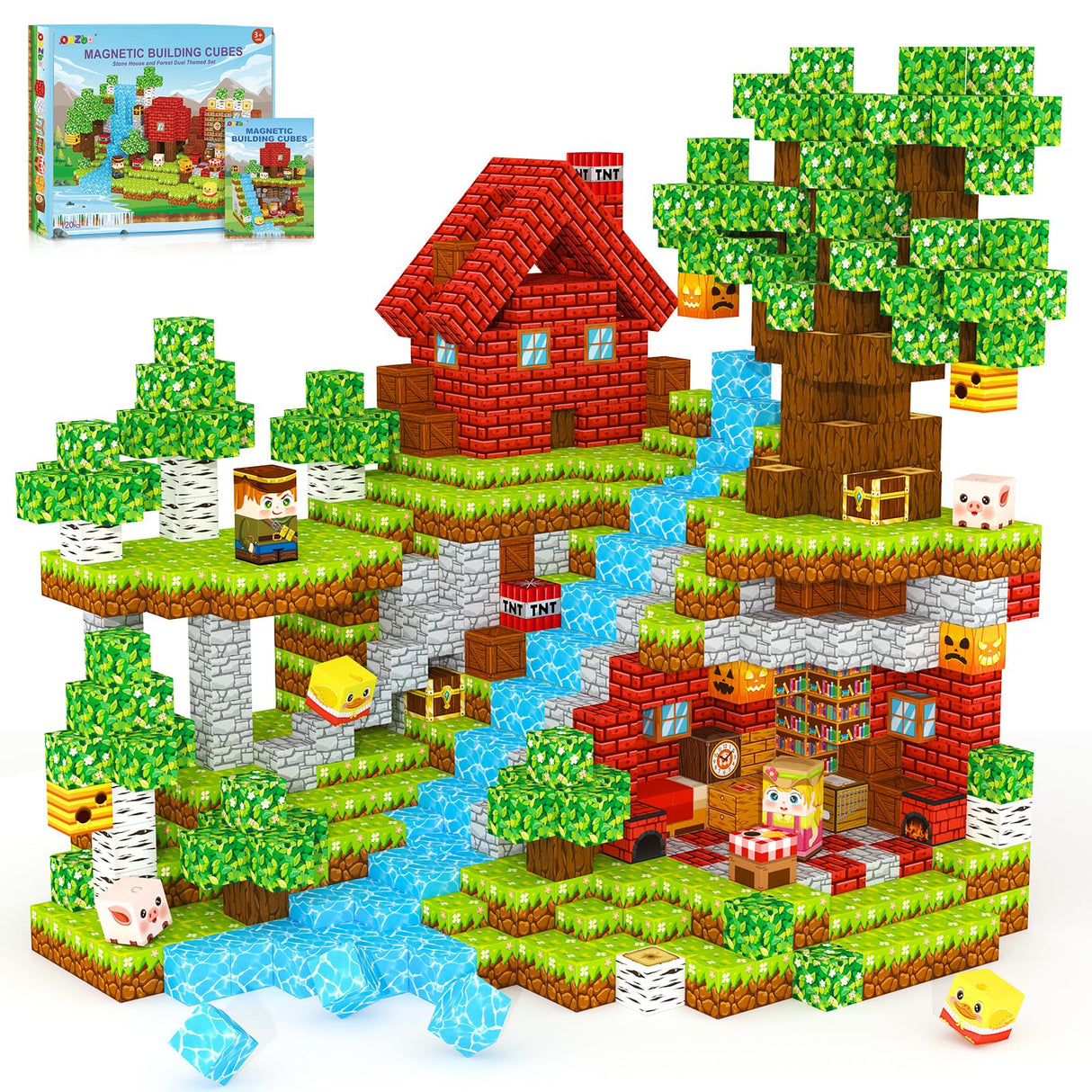 Magnetic Blocks Kids Games Building Toys for 3 4 5 6 7 8 9 10 11 12 Year Old Boys Girls, Magnetic Tiles Cubes STEM Sensory Toys for Toddler Travel Party Christmas Birthday Gifts