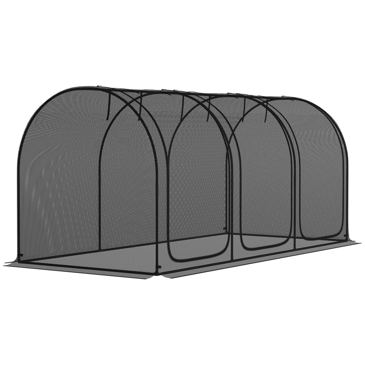 Outsunny 8' x 4' Crop Cage Plant Protection Tent for Garden, Black