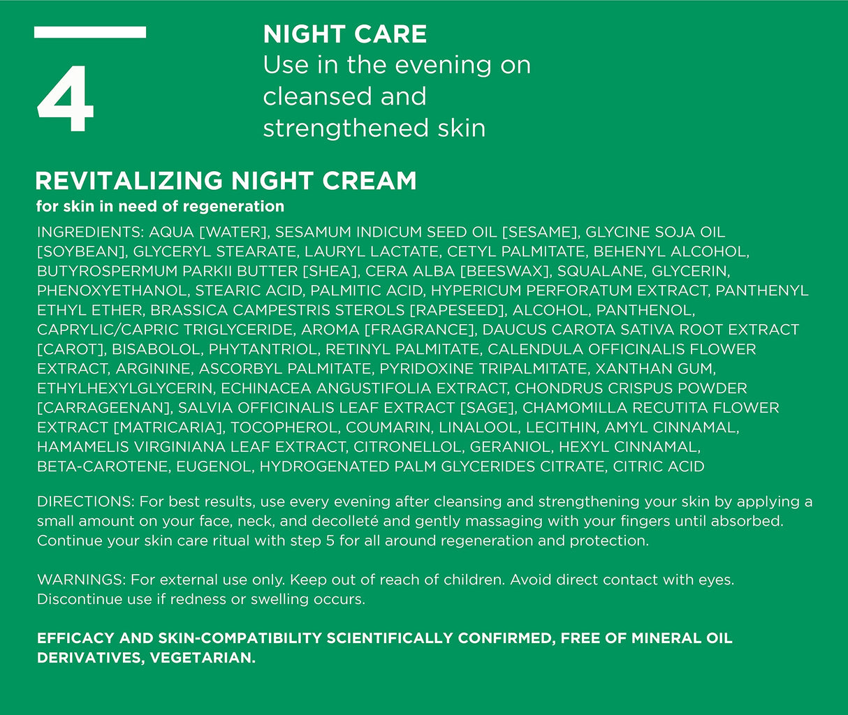 ANNEMARIE BÖRLIND - LL REGENERATION Revitalizing Night Cream - Natural Anti Aging Vitamin C, E and Retinoid Face Cream for Visibly Firmer and Wrinkle Free Skin - Step 4 of 5-1.69 Oz.