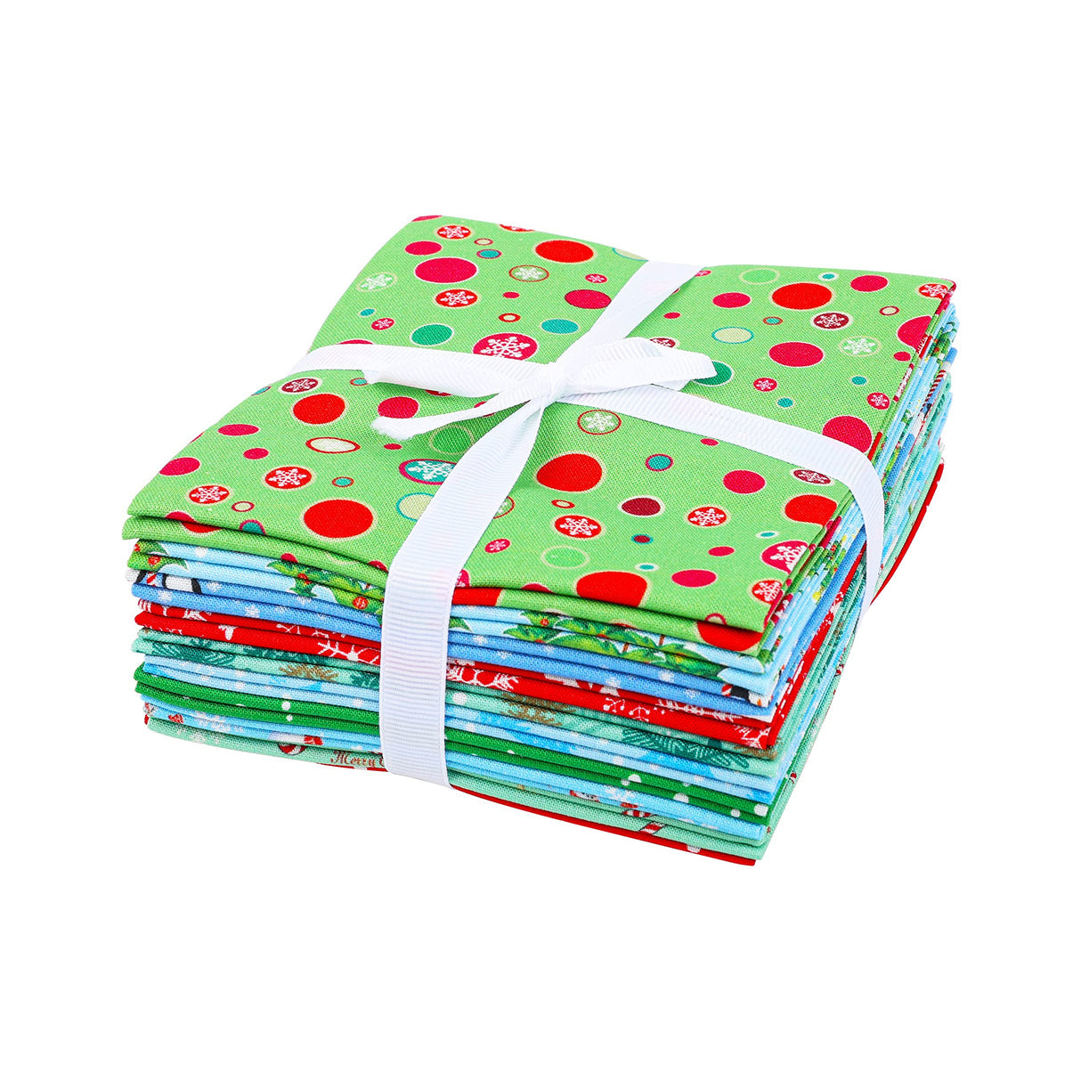 Craftido -25 Options- 100% Cotton Quilting Fabric Bundles 10pcs Fat Quarters 18”x21”-Medium Weight 5.2 oz- Soft Cotton for Quilting, Sewing Project, Patchwork, DIY Crafts - Christmas