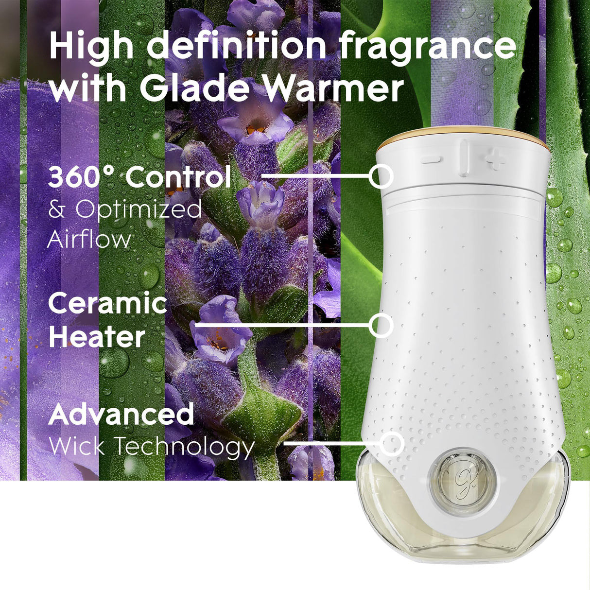 Glade PlugIns Refills Air Freshener, Tranquil Lavender & Aloe, Scented and Essential Oils for Home and Bathroom, 0.67 Fl Oz, 10 Count