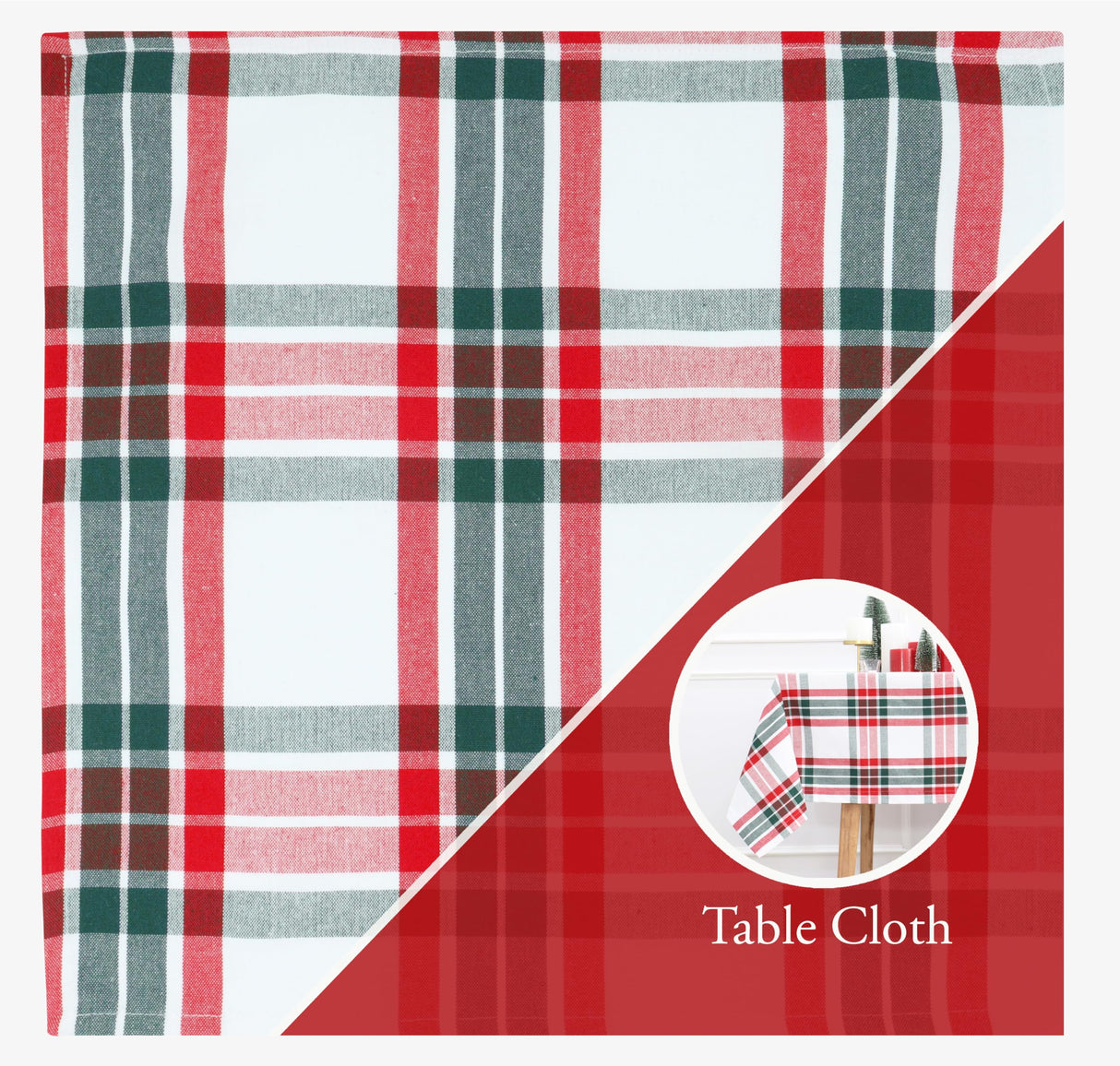 PurpleEssences Homestead Plaid Set of 12 Cloth Dinner Napkins 100% Cotton 18x18 - Soft Durable Washable - Ideal for Farmhouse Party Wedding Christmas - Red Green and White