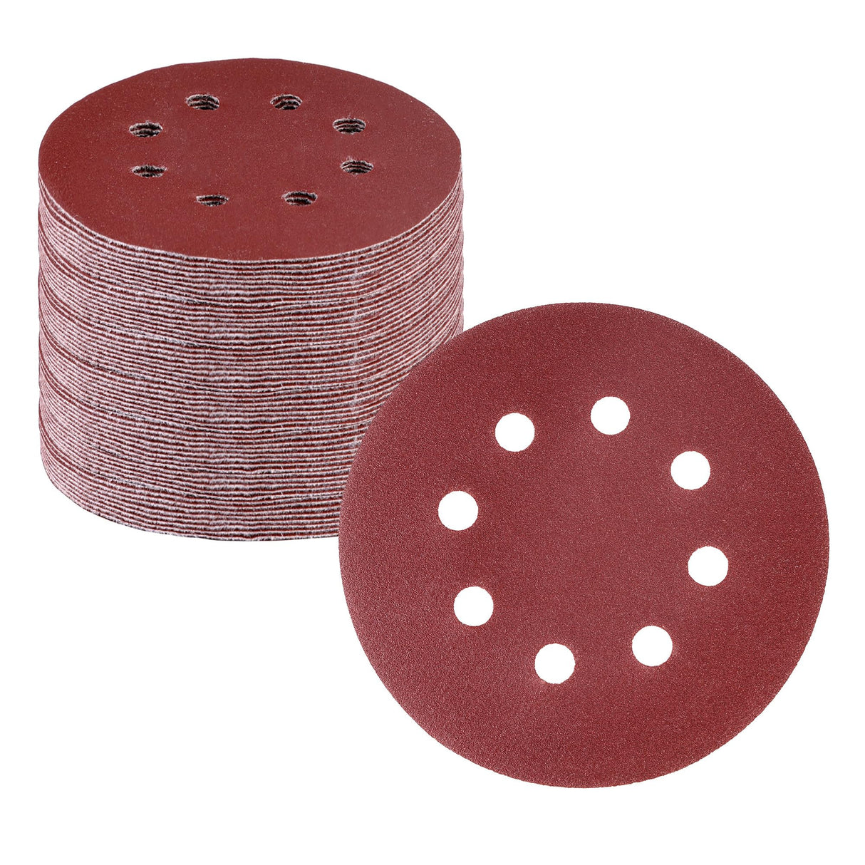 WORKPRO 100-Piece 220 Grit Sanding Discs - 5-Inch 8-Hole Hook and Loop Sandpaper for Random Orbital Sander (Not for Oscillating Tools or Mouse Sander)