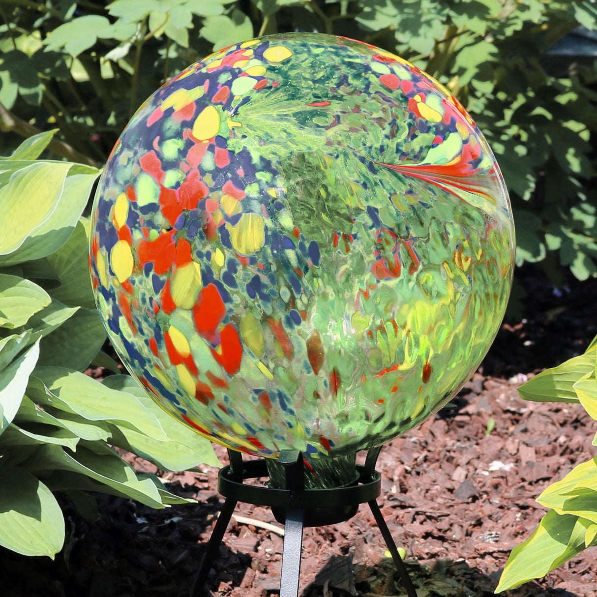 Sunnydaze 10-Inch Gazing Ball for Garden - Glass Gazing Globe for Outside - Garden Orb Yard Decor, Great for Outdoor Enthusiasts - Green Artistic