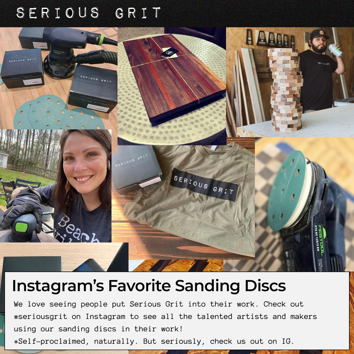 Serious Grit - 5-Inch 9-Hole 150 Grit Sanding Discs - Heavy-Duty Hook & Loop Film Discs - Sandpaper for Random Orbital Sanders - 50 Pack Box