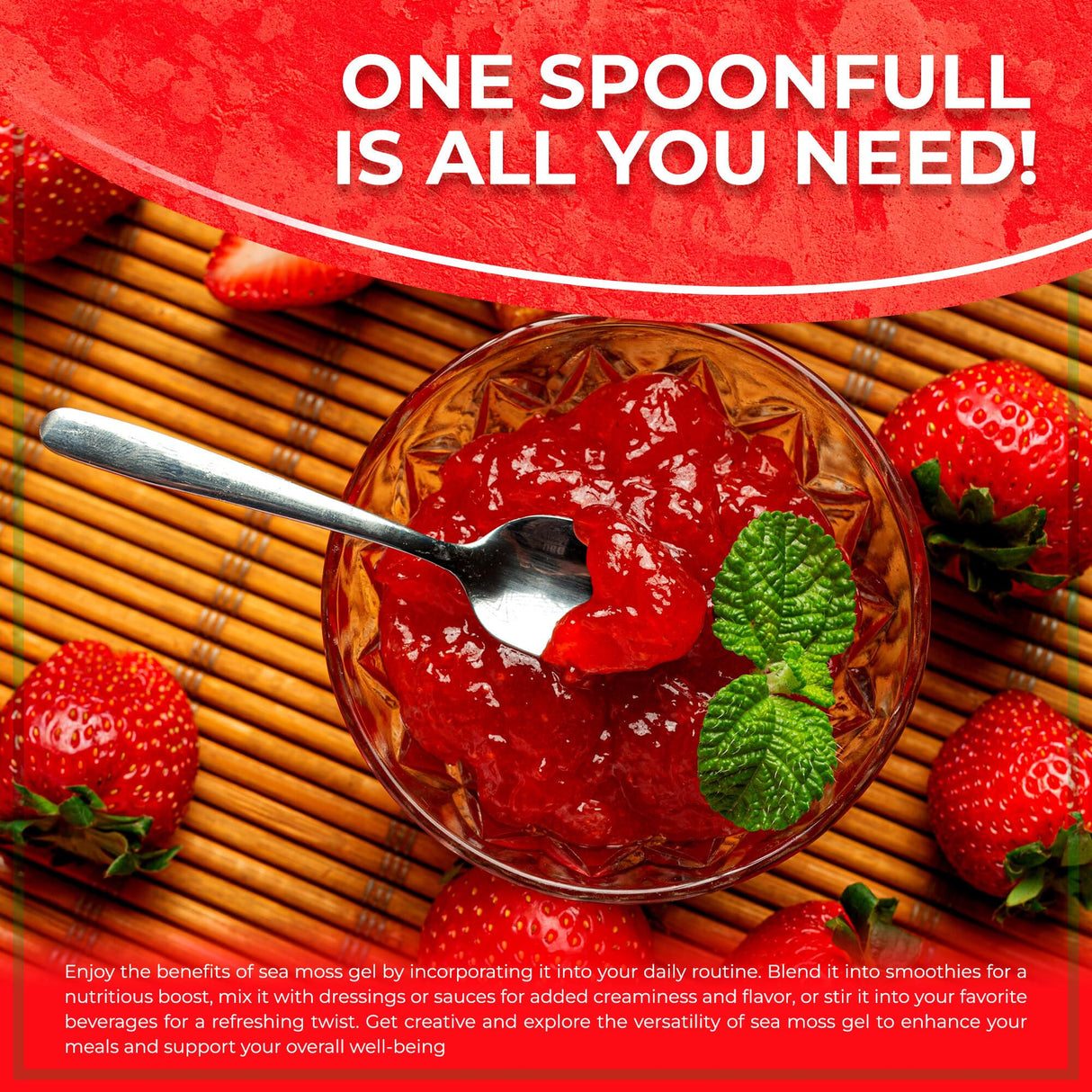 WELLNESS LABSRX Irish Sea Moss Gel Raw - Wildcrafted Superfood Seamoss Gel - Strawberry Flavor, Vitamin and Mineral-Rich from Pristine Caribbean Waters, Immune and Digestive Health Support - 10 oz.