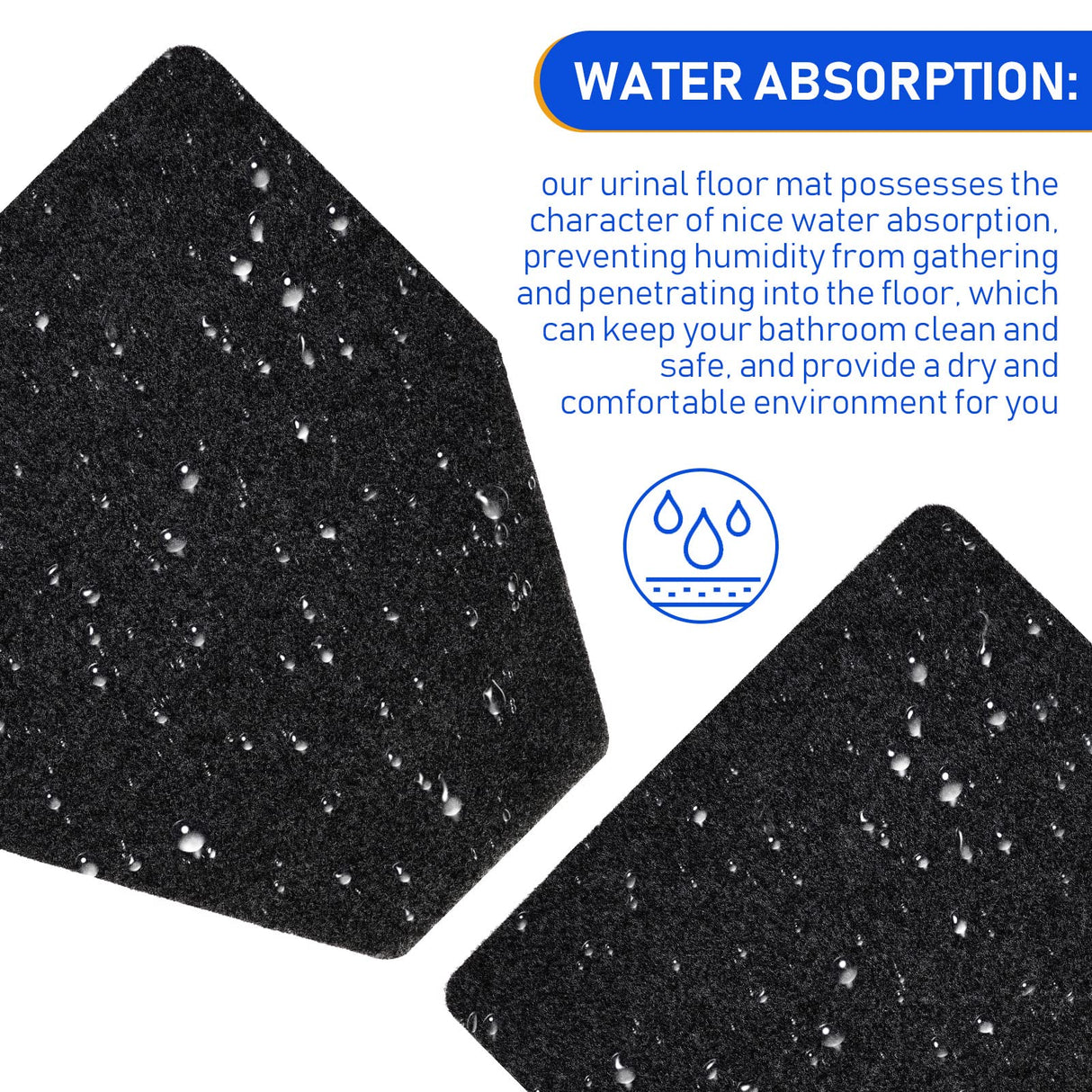 Nuanchu 20 Pack Urinal Mats for Men, Non-Slip Urinal Floor Mats for Commercial Use, Highly Absorbent, Bathroom Floor Pads for Men's Restroom (Black)