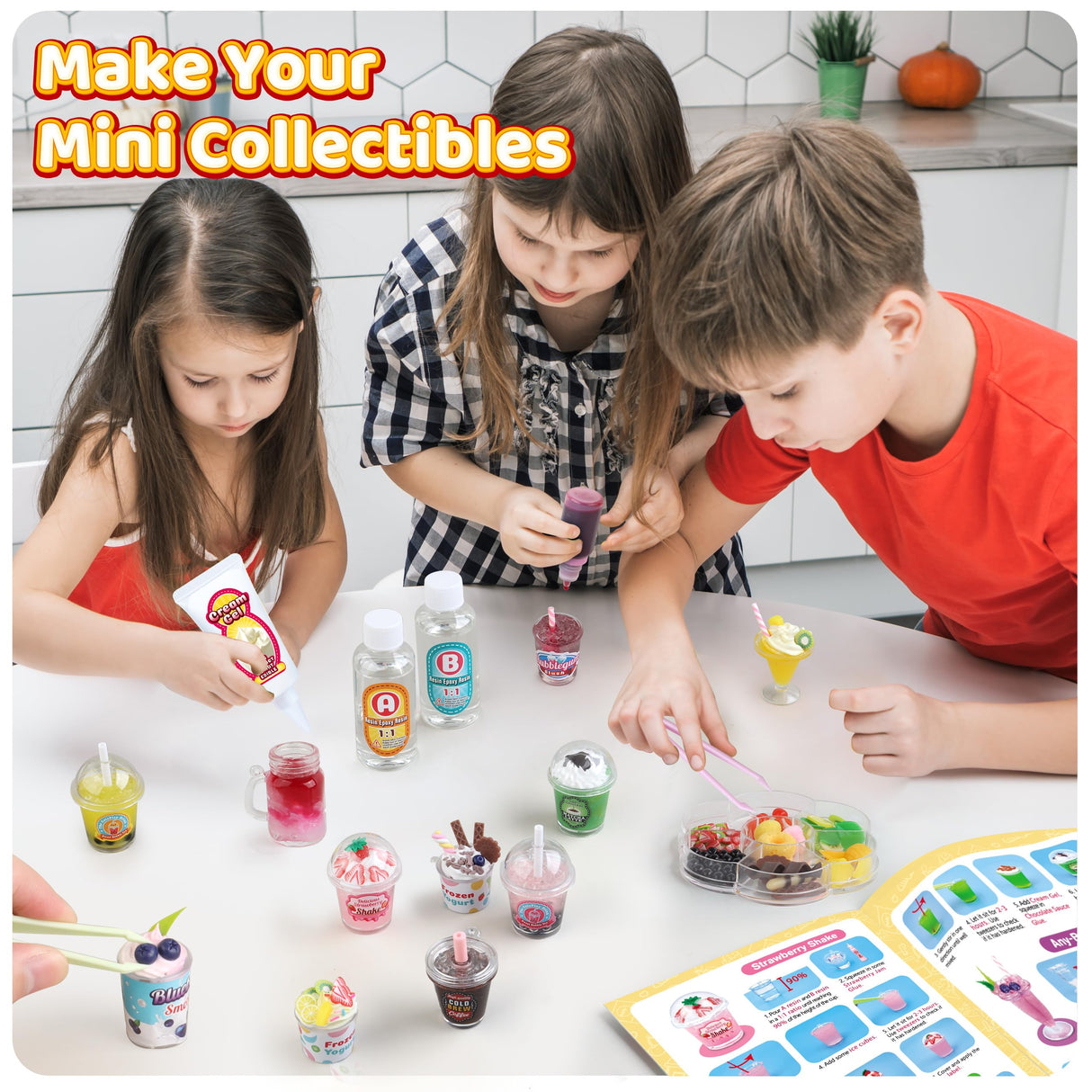 20 PCS Miniature Drink Marker Kit, Miniature Food Toys, Kitchen Pretend Food DIY Crafts Kits for Kids Ages 8-12, Girls Gift for Christmas, Birthday, Collectors, Resin Play, NOT Edible