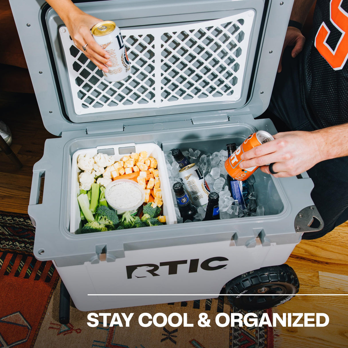 RTIC 52 & 72 QT Ultra-Light Cooler Dry Goods Basket Tray Insert Accessories Perfect for Organization, White