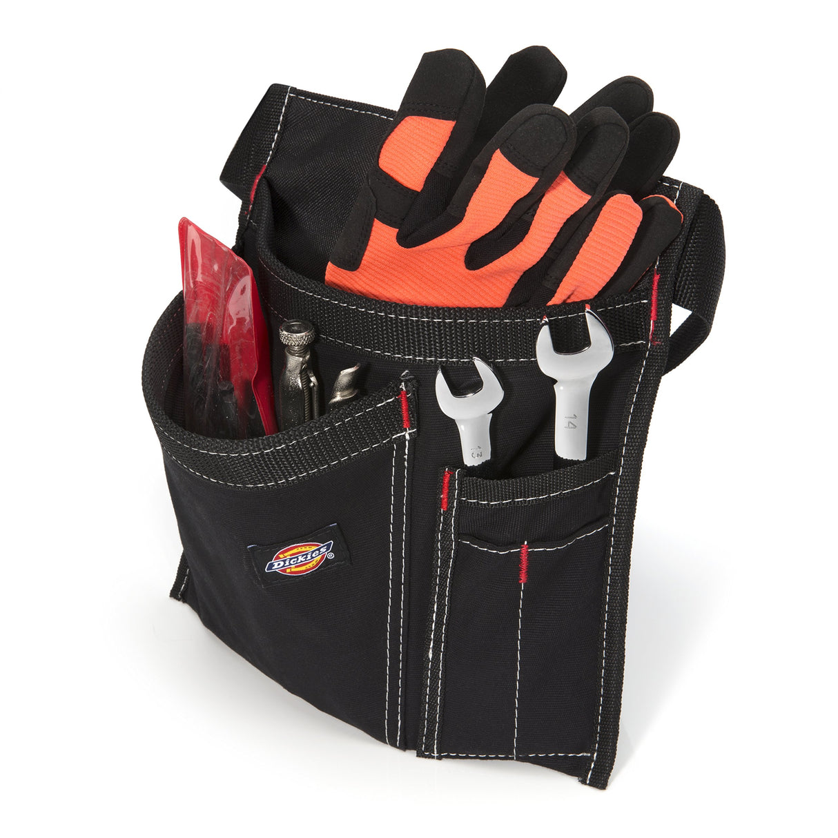 Dickies 5-Pocket Single Side Tool Belt Pouch/Work Apron, Durable Canvas Construction, Adjustable Belt for Custom Fit, Black