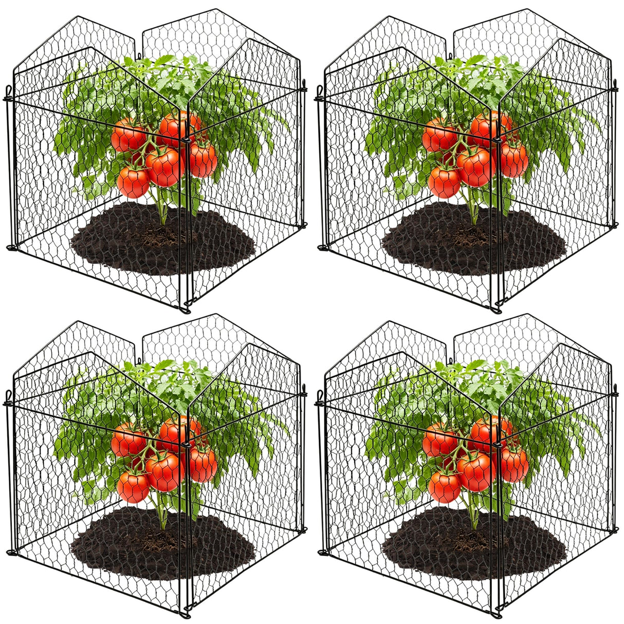 DECOHS 4 Packs Chicken Wire Cloche Plant Protectors from Animals Garden Plant Cage Protector - Wire Plant Protectors to Keep Animals Out