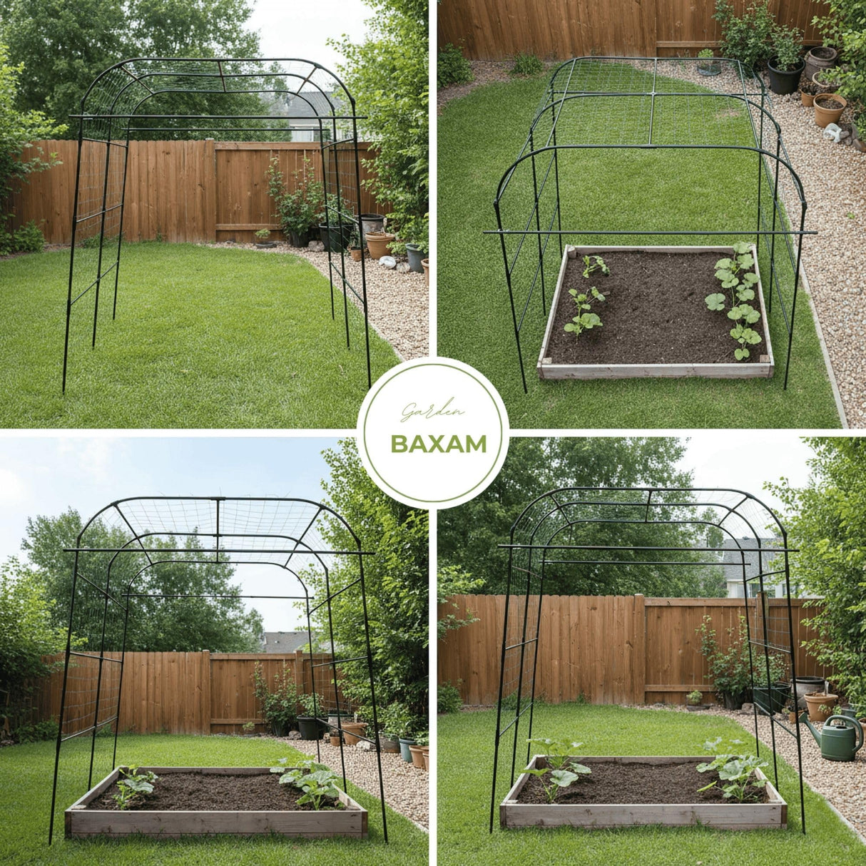 BAXAM Wide Arch Trellis 7FT Extra Tall Garden Trellis Arch – Sturdy Plastic Coated Steel Metal Arch for Garden Climbing Plants & Vegetables, Weather-Resistant Outdoor Cucumber Trellis Arch