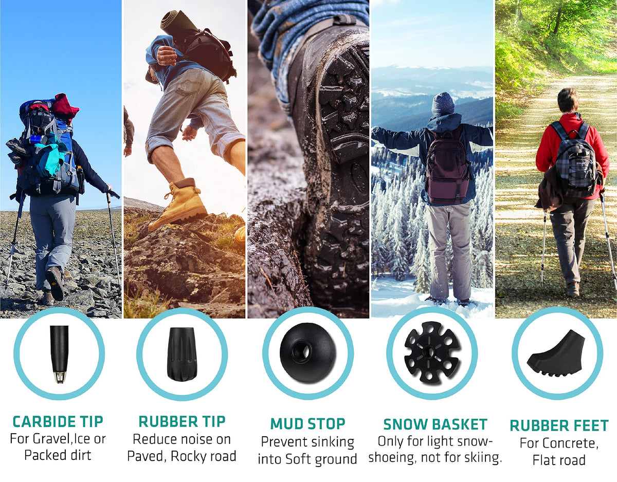 Trekology Trek-Z Cork Grip Collapsible Lightweight Hiking Trekking Poles